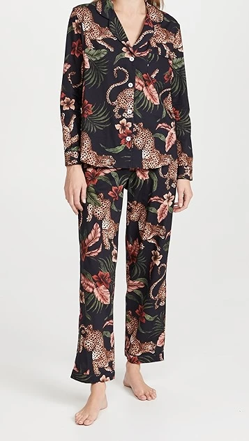 Desmond & Dempsey Women's Long Soleia Pajama Set