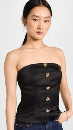 Endless Rose Strapless Button Accent Corset