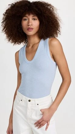 Enza Costa Textured Knit Sleeveless U