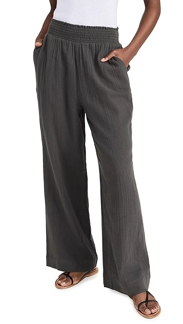 Faherty Dream Cotton Gauze Wide Leg Pants - Image 6