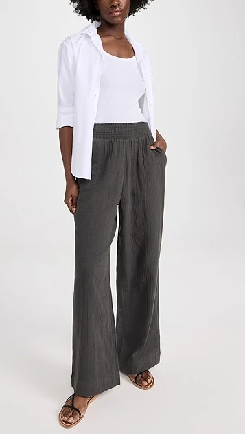 Faherty Dream Cotton Gauze Wide Leg Pants - Image 4