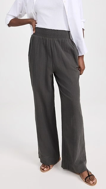 Faherty Dream Cotton Gauze Wide Leg Pants