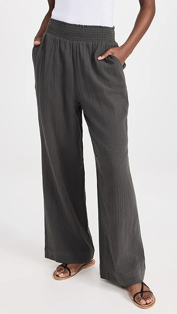 Faherty Dream Cotton Gauze Wide Leg Pants - Image 7