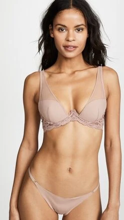Fleur Du Mal Sheer Overlay Demi Bra