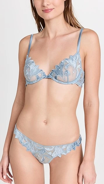 Fleur Du Mal Velvet Lily Embroidery Thong - Image 2