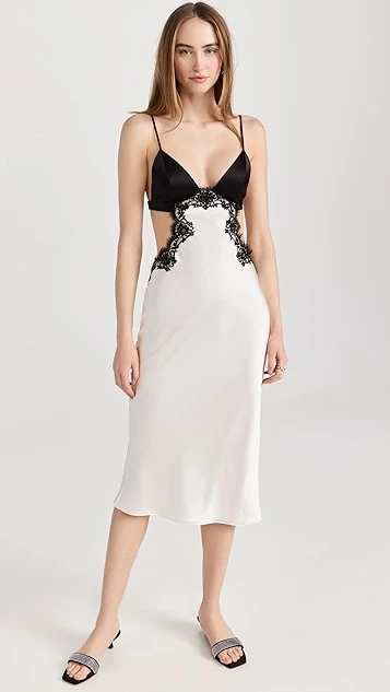 Fleur Du Mal Silk And Lace Cutout Slip Dress - Image 7