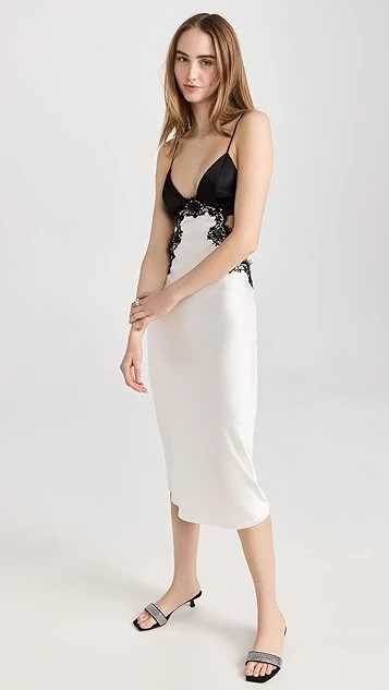 Fleur Du Mal Silk And Lace Cutout Slip Dress - Image 4