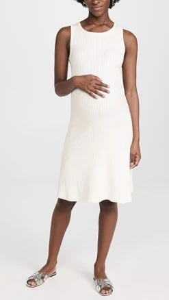 HATCH The Alexis Ribbed Knit Dress