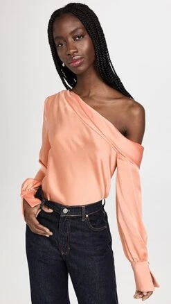 SIMKHAI Alice Classic Wovens One Shoulder Top