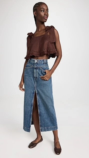 Joslin Adele Linen Crop Top - Image 4