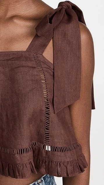 Joslin Adele Linen Crop Top - Image 5