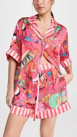 Karen Mabon Bedroom Floor Short Pajama Set