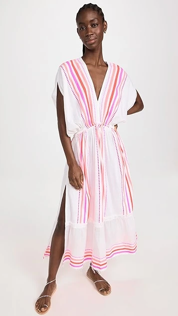 Lemlem Eshe Plunge Neck Dress