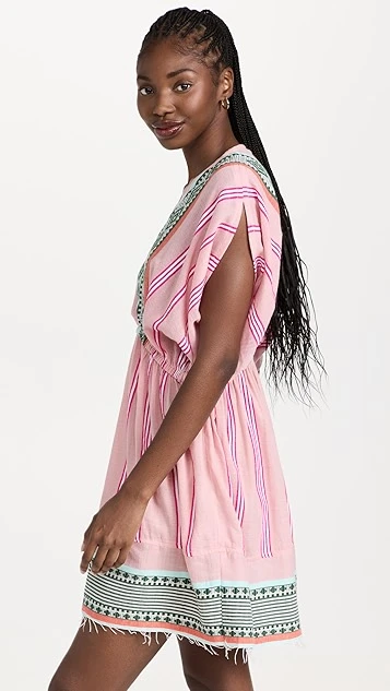 Lemlem Rosa Short Plunge Neck Dress - Image 3