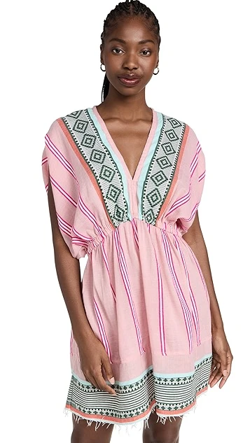 Lemlem Rosa Short Plunge Neck Dress - Image 6