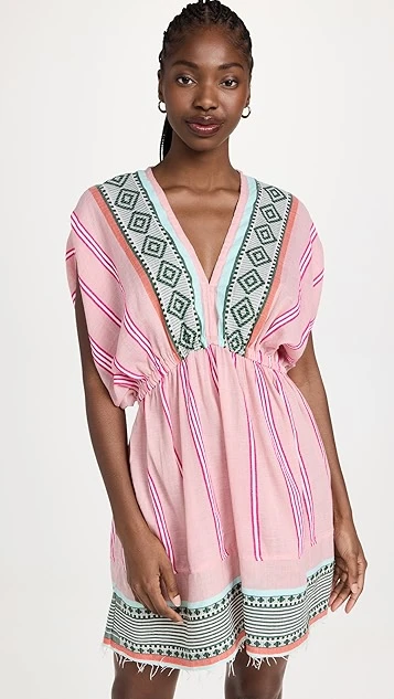 Lemlem Rosa Short Plunge Neck Dress - Image 7
