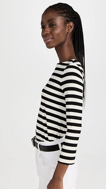 L'AGENCE Lucille Boatneck Striped Shirt - Image 3