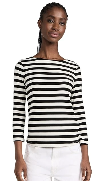 L'AGENCE Lucille Boatneck Striped Shirt - Image 6
