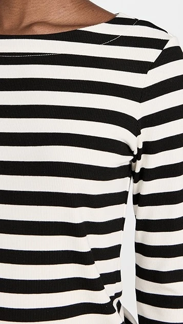 L'AGENCE Lucille Boatneck Striped Shirt - Image 5