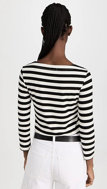 L'AGENCE Lucille Boatneck Striped Shirt - Image 2