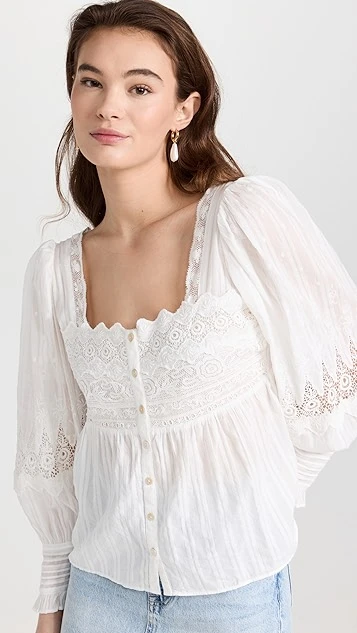 LoveShackFancy Anorette Blouse