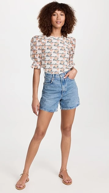 Nation LTD Bia Gathered Sleeve Tee - Image 4