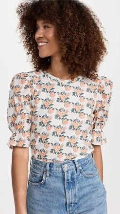 Nation LTD Bia Gathered Sleeve Tee