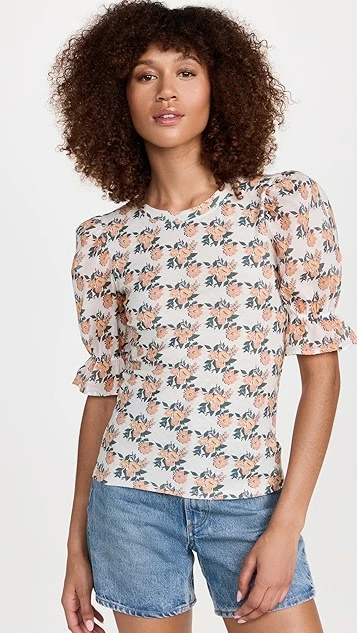 Nation LTD Bia Gathered Sleeve Tee - Image 7