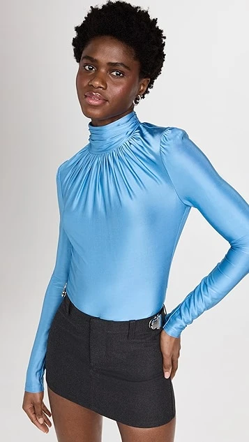 Paco Rabanne Ruched Turtleneck Top