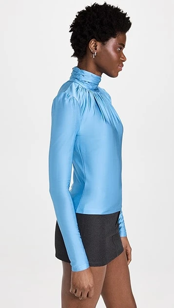 Paco Rabanne Ruched Turtleneck Top - Image 3