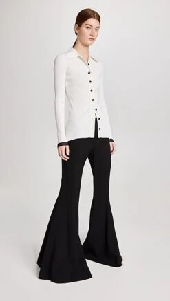 Proenza Schouler Viscose Suiting Wide Leg Pants