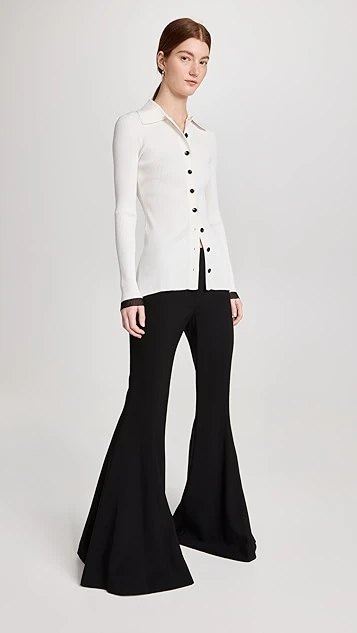 Proenza Schouler Viscose Suiting Wide Leg Pants