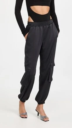 LAPOINTE Lightweight Textured Satin Cargo Joggers