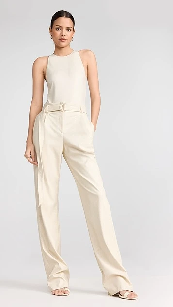 LAPOINTE Snake Faux Leather Halterneck Bodysuit - Image 4