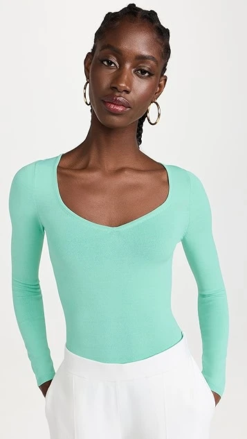 Sergio Hudson Long Sleeve Scoop Neck Bodysuit - Image 7