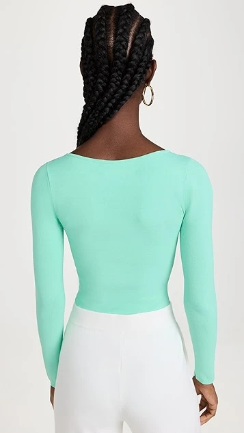 Sergio Hudson Long Sleeve Scoop Neck Bodysuit - Image 2