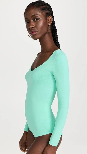 Sergio Hudson Long Sleeve Scoop Neck Bodysuit - Image 3