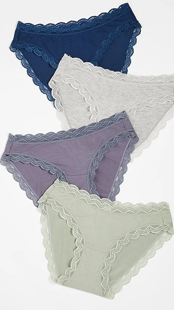 Stripe & Stare Khaki Knicker Box Panties 4 Pack