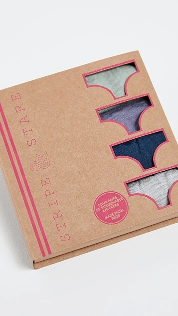 Stripe & Stare Khaki Knicker Box Panties 4 Pack - Image 5