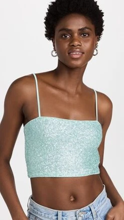 Susana Monaco Sequin String Crop Top