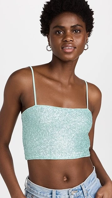 Susana Monaco Sequin String Crop Top