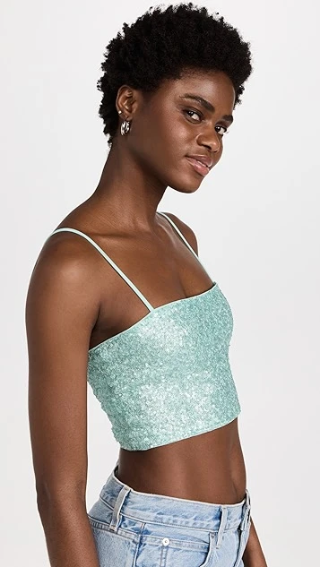 Susana Monaco Sequin String Crop Top - Image 3