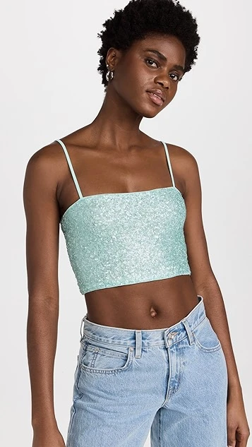 Susana Monaco Sequin String Crop Top - Image 7