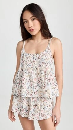 THE GREAT. The Sleep Cami And The Smocked Sleep Shorts