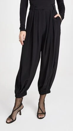 Tibi Silk Pleated Balloon Pants