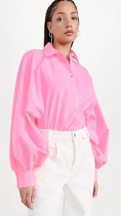 Made In Tomboy Claire Poplin Shirt With Balloon Sleeves