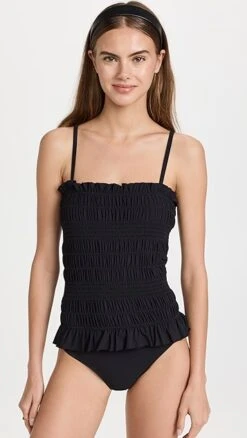 Tory Burch Costa Smocked One Piece