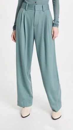 Vince High Waisted Cozy Wool Pleat Front Trousers