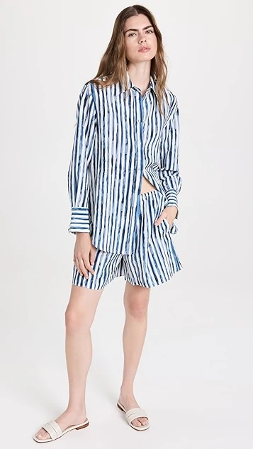 Vince Painterly Stripe Oversized Shirt - Image 4