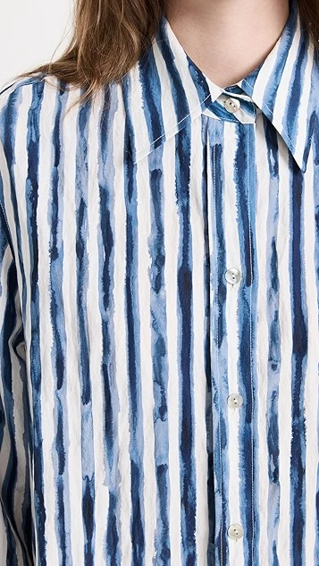 Vince Painterly Stripe Oversized Shirt - Image 5